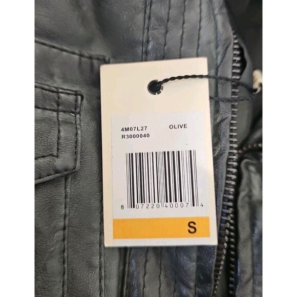 Maurices Faux Leather Jacket Size Small Olive 4M07L27 New With Tags Studio M - Picture 2 of 9